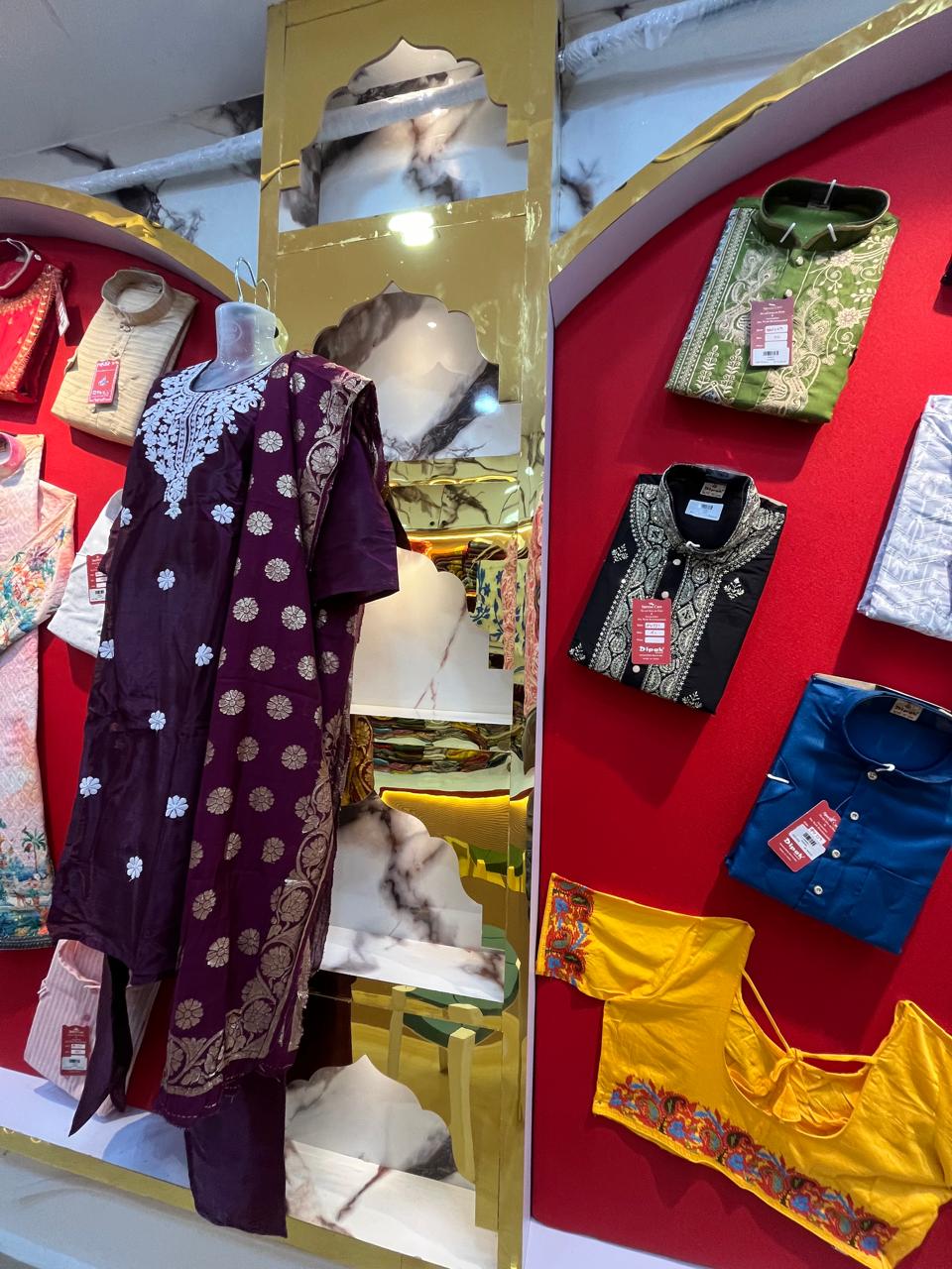 Boutique kurta and saree display